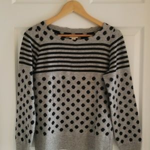 LAST CHANCE J. CREW Intarsia Dot Stripe Swtr Sz M